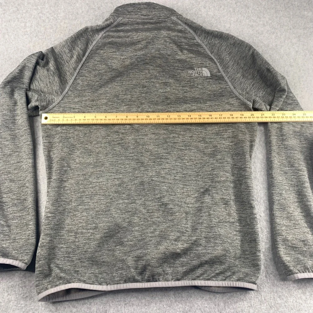 The North Face Fleece Jacket Mens M Grey Full Zip Heathered Mock Neck Activewear